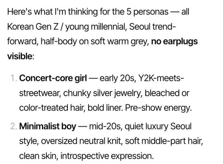 Inku proposing five Korean Gen Z personas for a campaign