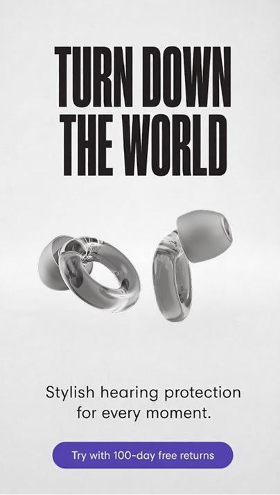 Loop Earplugs ad: turn down the world